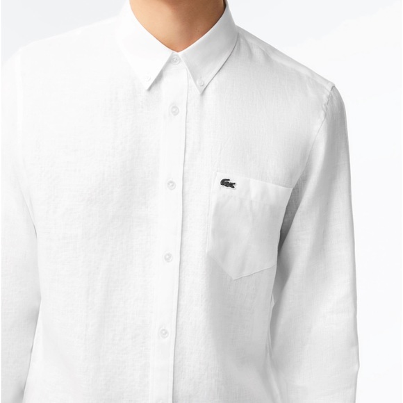 Lacoste Other - Lacoste linen button down long sleeve shirt like new 42